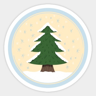 Snowy Christmas Tree Sticker